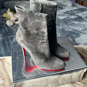 Christian Louboutin suede grey booties size 39.5